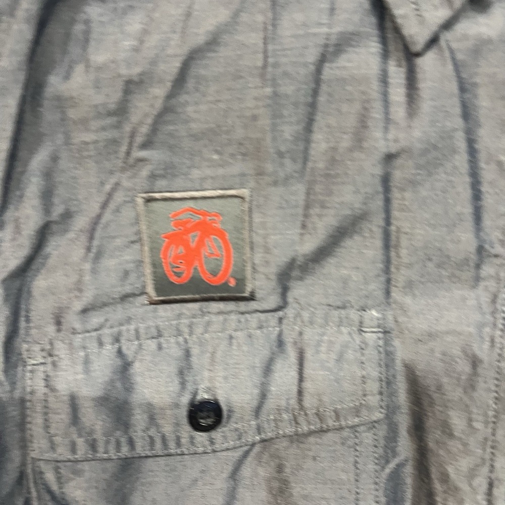 Patagonia Women's Long Sleeved Overcast Button Up Shirt Satin Gray Size 12 Gorp - Picture 7 of 7